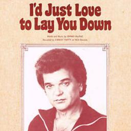 Conway Twitty I'd Love To Lay You Down Grey Heart Song Lyric Wall Art Print  - Song Lyric Designs